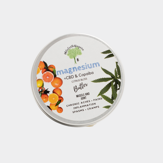 Natural Magnesium Body Butter with CBD - Citrus Bliss (3oz)