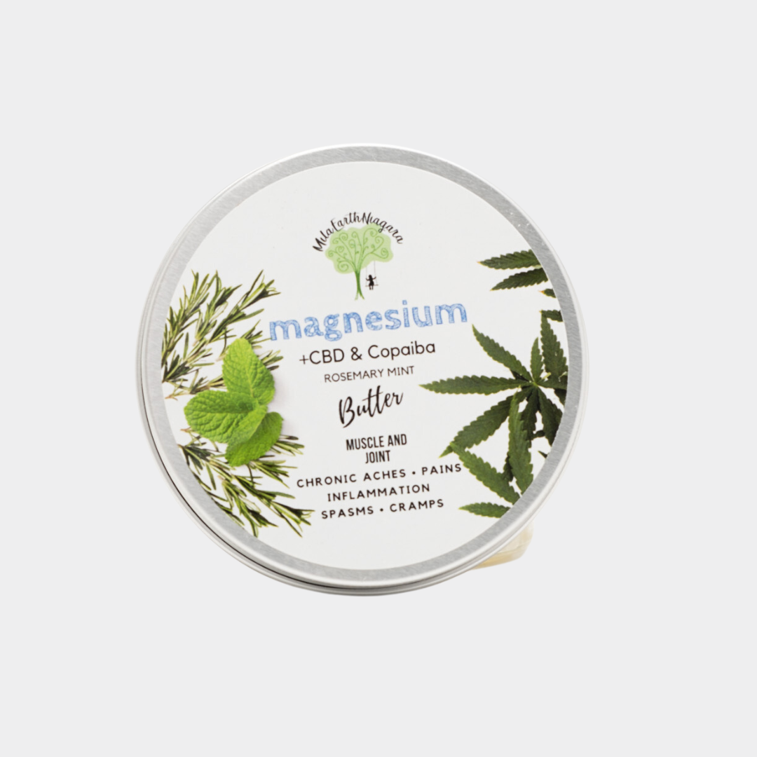 Natural Magnesium Body Butter with CBD - Rosemary Mint (3oz)